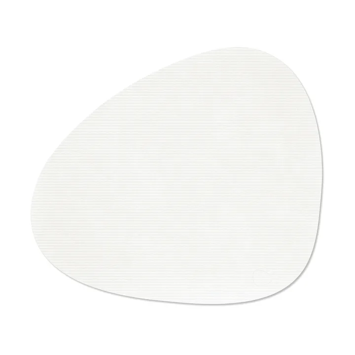 Corduroy dækkeserviet curve L - Pure white, 44x37 cm - LIND DNA