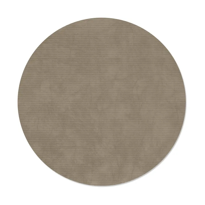 Corduroy dækkeserviet - Nomad grey, circle, L, Ø38 cm - LIND DNA