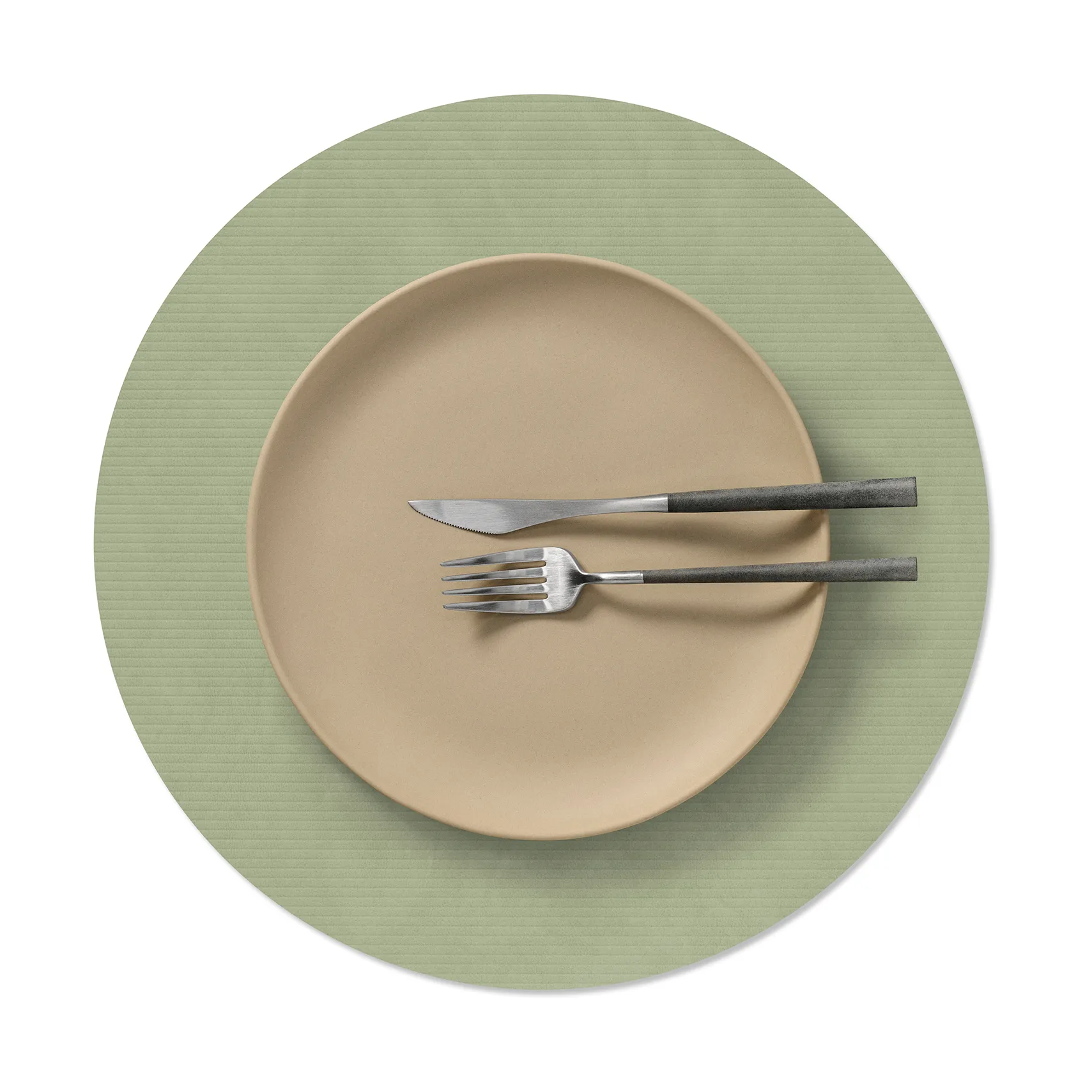 Corduroy dækkeserviet, Olive green, circle, L, Ø38 cm LIND DNA