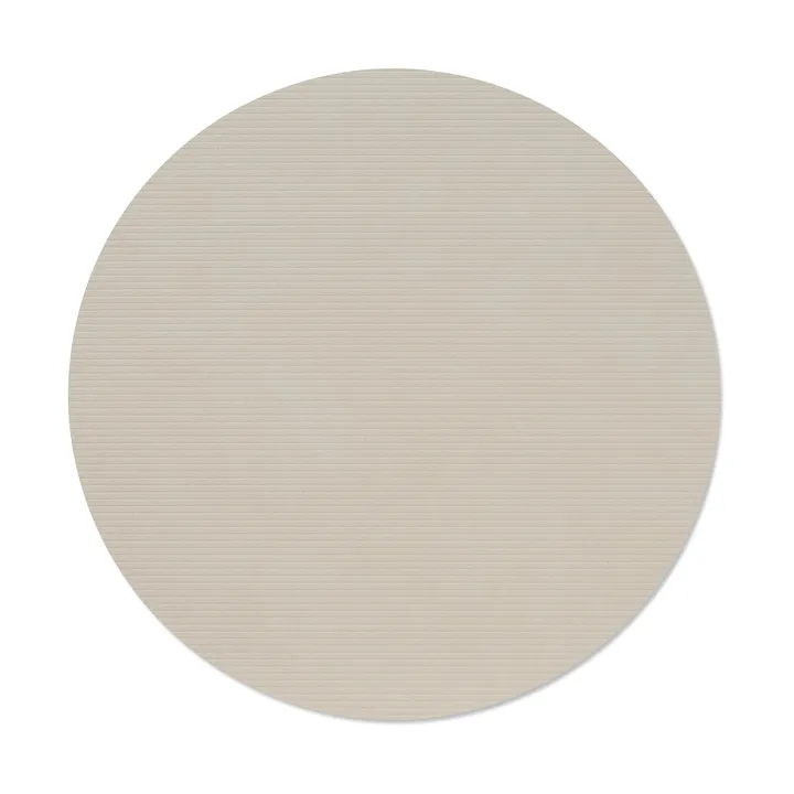Corduroy dækkeserviet - Oyster white, circle, L, Ø38 cm - LIND DNA