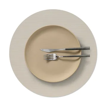 Corduroy dækkeserviet - Oyster white, circle, L, Ø38 cm - LIND DNA