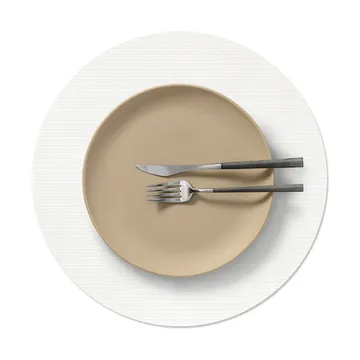 Corduroy dækkeserviet - Pure white, circle, L, Ø38 cm - LIND DNA