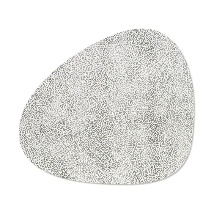 Hippo dækkeserviet curve M - White/grey, 35x31 cm - LIND DNA