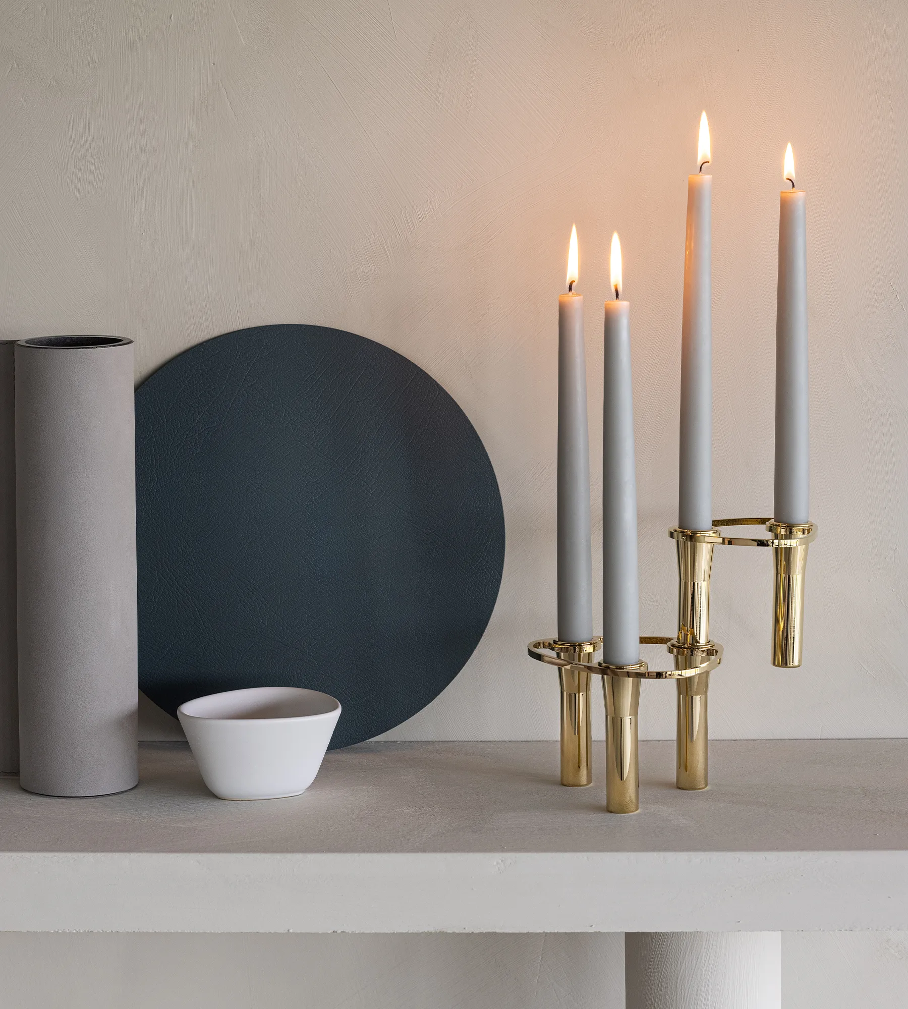 Lind Curve kombinerbar lysestage 24K guldbelagt, Double LIND DNA