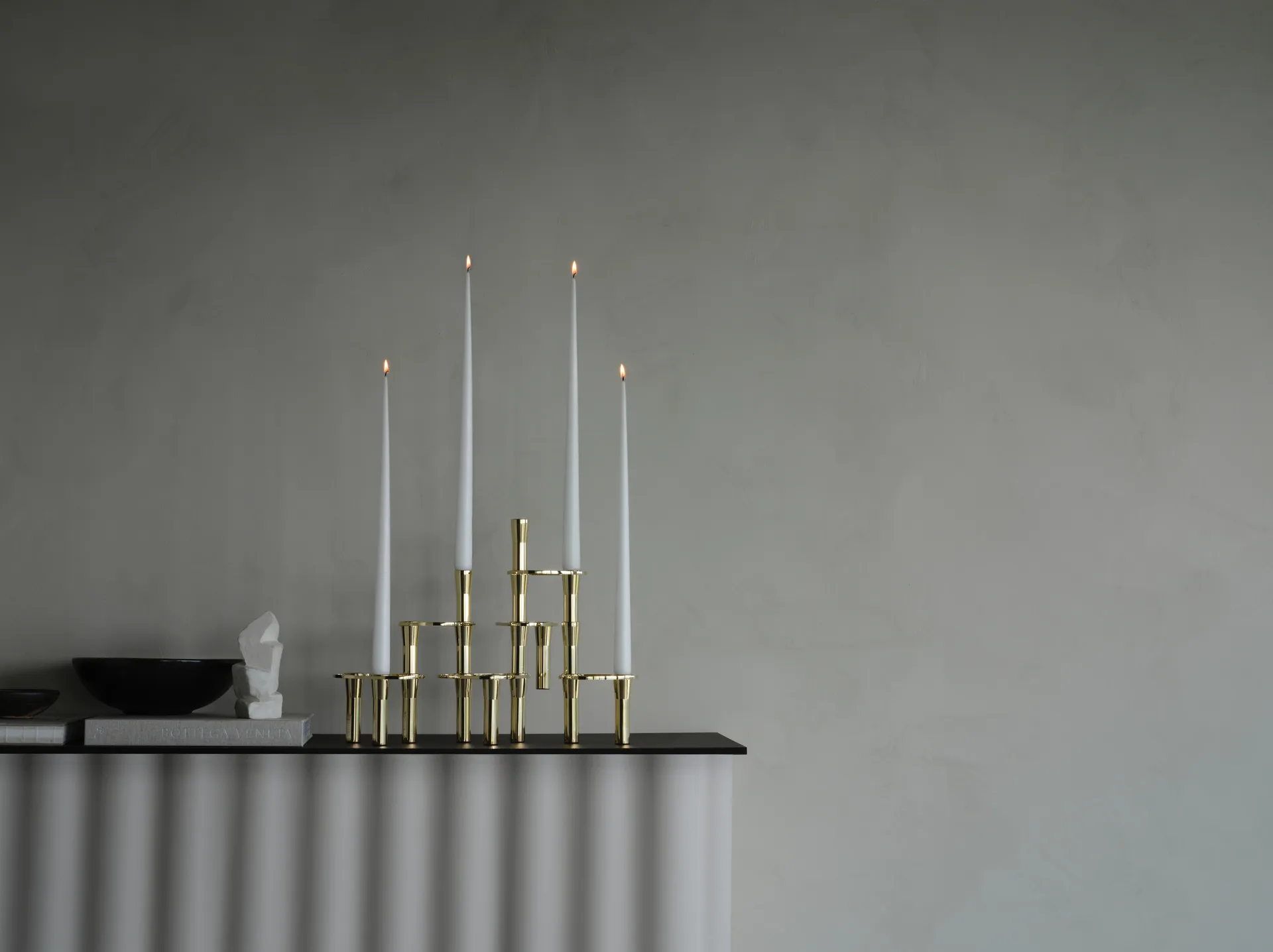 Lind Curve kombinerbar lysestage 24K guldbelagt, Triple LIND DNA