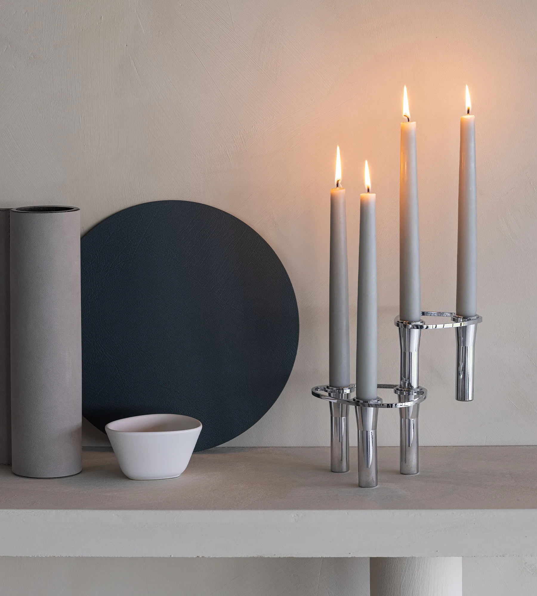 Lind Curve kombinerbar lysestage krom, Double LIND DNA