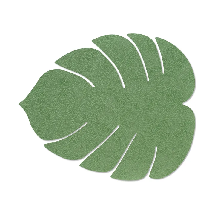 Monstera Leaf Hippo dækkeserviet L - Forest green, 42x35 cm - LIND DNA