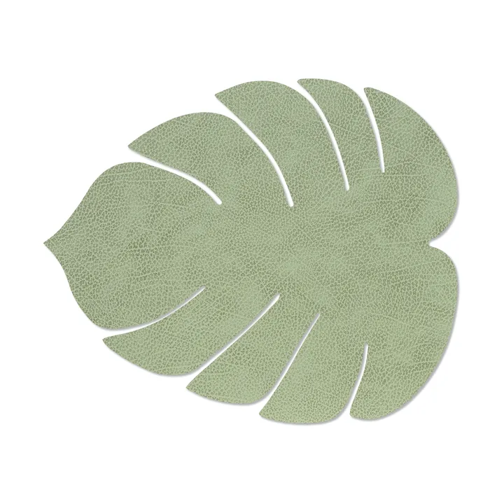 Monstera Leaf Hippo dækkeserviet L - Olive green, 42x35 cm - LIND DNA