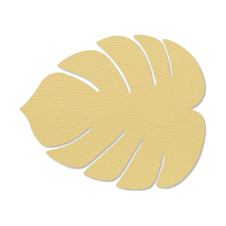 Monstera Leaf Hippo dækkeserviet S - Guld, 26x22 cm - LIND DNA