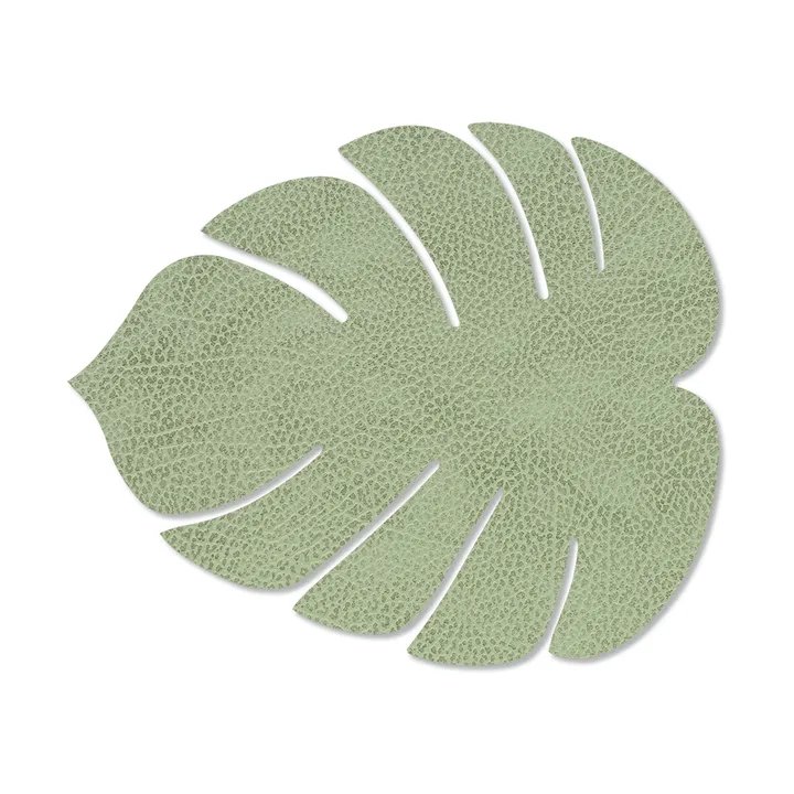 Monstera Leaf Hippo dækkeserviet S - Olive green, 26x22 cm - LIND DNA