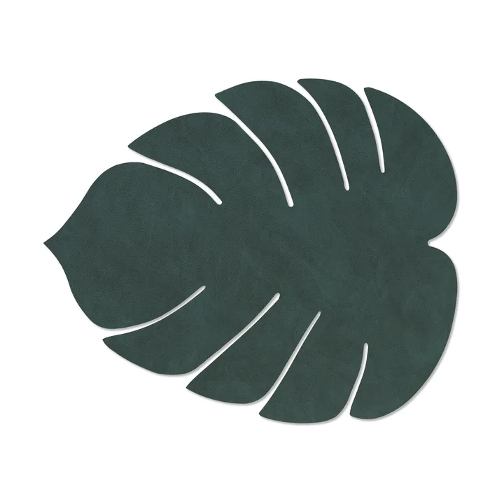 Monstera Leaf Nupo dækkeserviet L - Dark green, 42x35 cm - LIND DNA