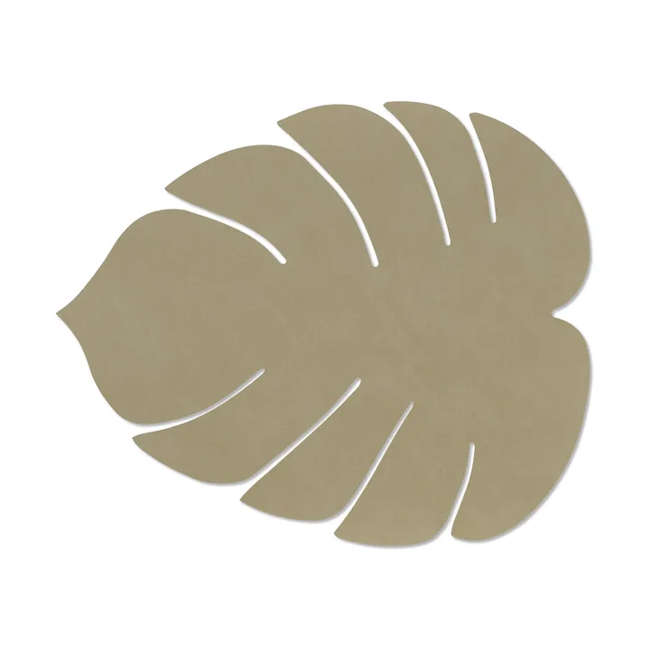 Monstera Leaf Nupo dækkeserviet L - Herbal dust, 42x35 cm - LIND DNA