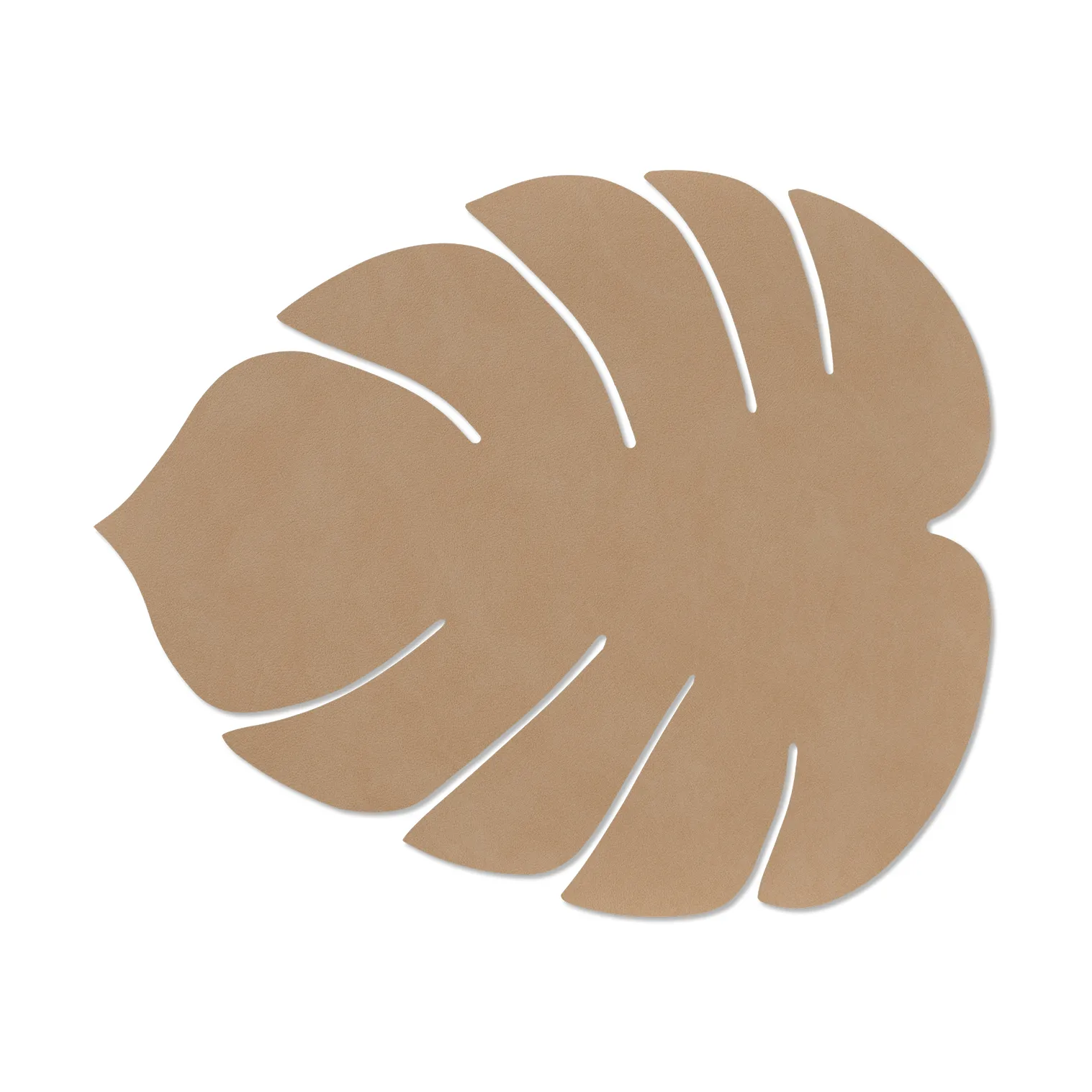 Monstera Leaf Nupo dækkeserviet L, Nougat, 42x35 cm LIND DNA