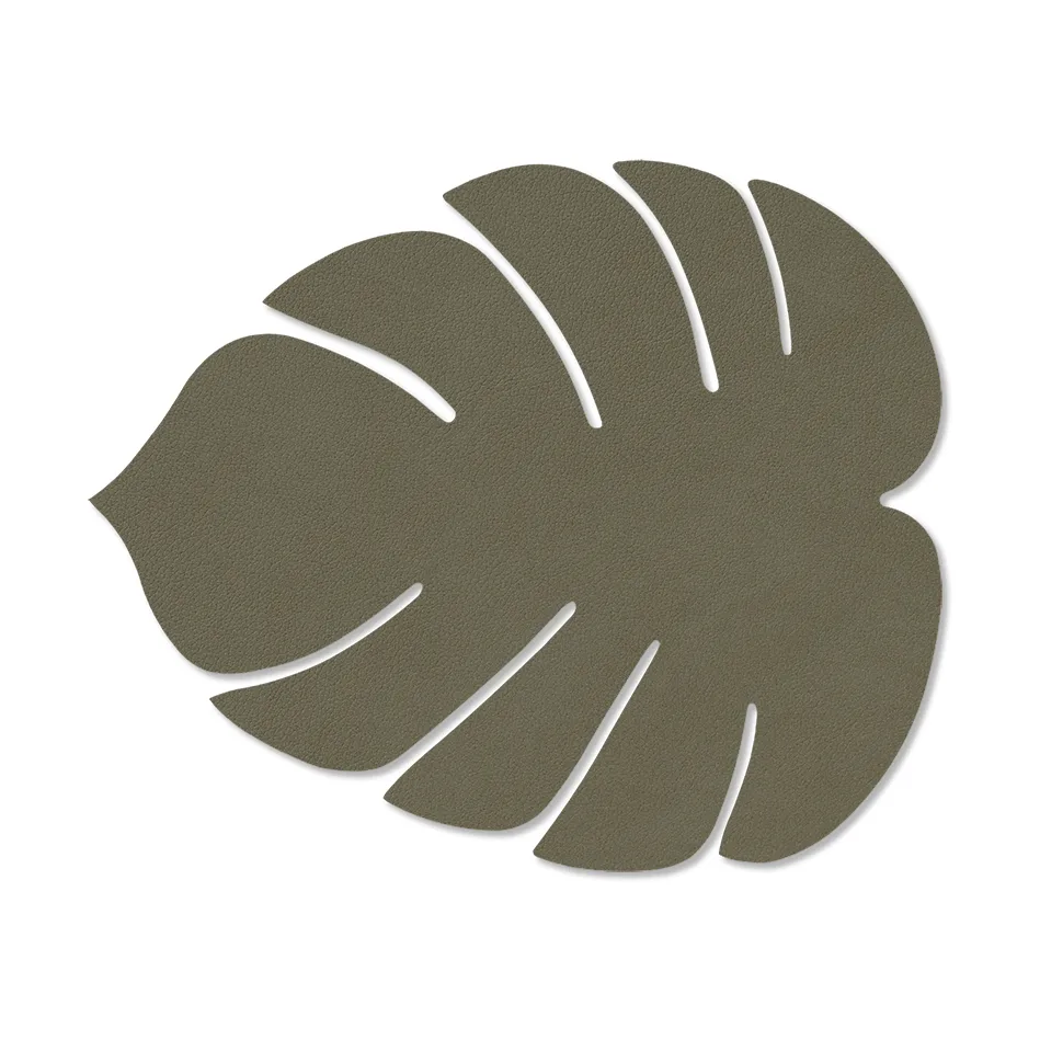 Monstera Leaf Nupo dækkeserviet S, Army green, 26x22 cm LIND DNA