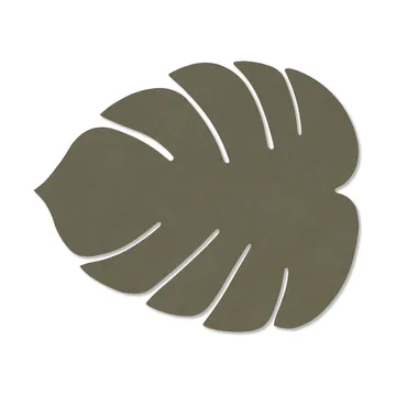 Monstera Leaf Nupo dækkeserviet S - Army green, 26x22 cm - LIND DNA