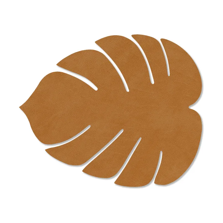 Monstera Leaf Nupo dækkeserviet S - Burned curry, 26x22 cm - LIND DNA