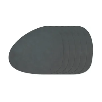 Nupo Curve dækkesæt - Anthracite, 6-pak, 44x37 cm - LIND DNA