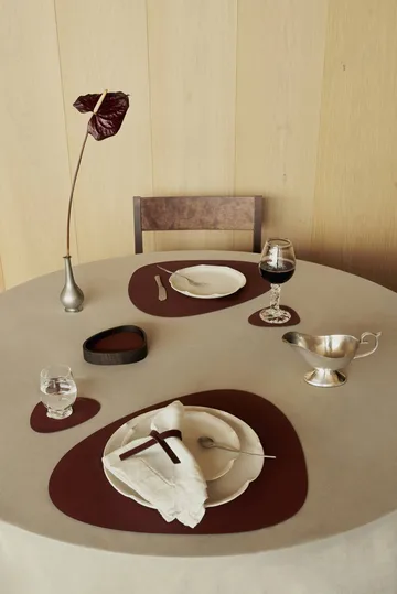 Nupo Curve dækkesæt - Burgundy, 6-pak, 44x37 cm - LIND DNA