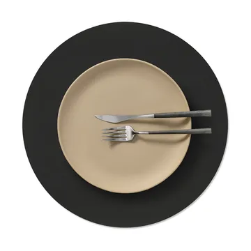 Nupo dækkeserviet - Black ink, circle, L, Ø38 cm - LIND DNA