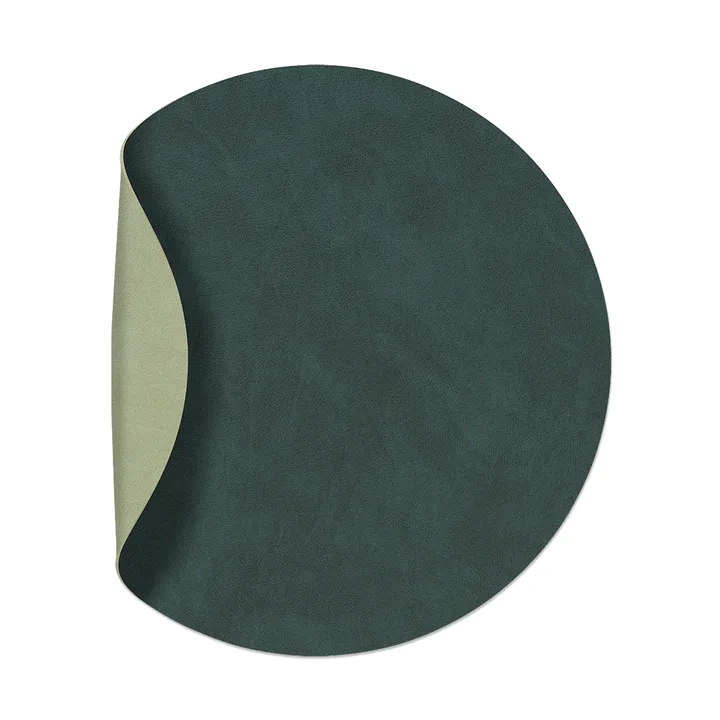 Nupo dækkeserviet circle vendbar M 1 stk. - Dark green/Olive green, Ø30 cm - LIND DNA