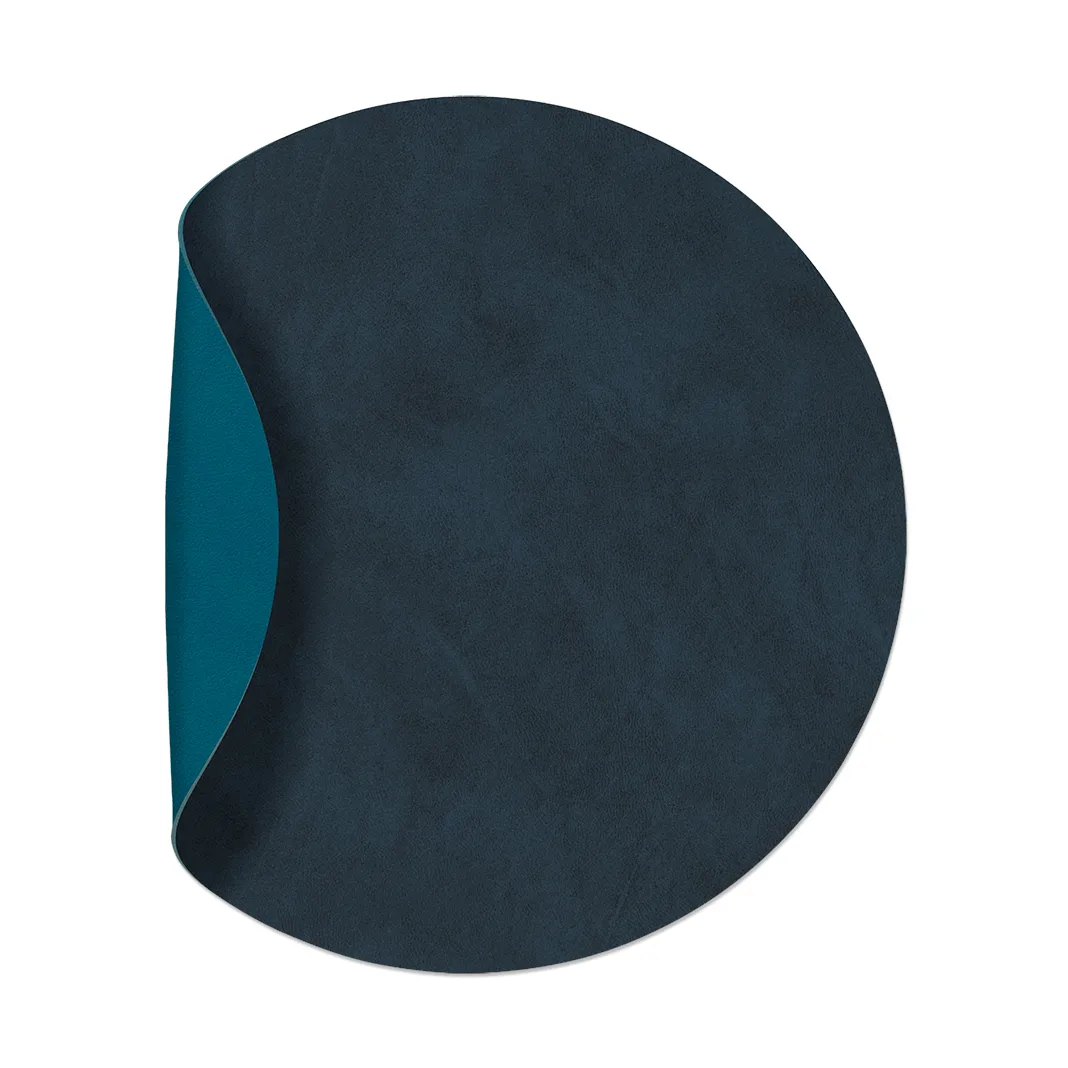 Nupo dækkeserviet circle vendbar M 1 stk., Midnight blue/Petrol, Ø30 cm LIND DNA