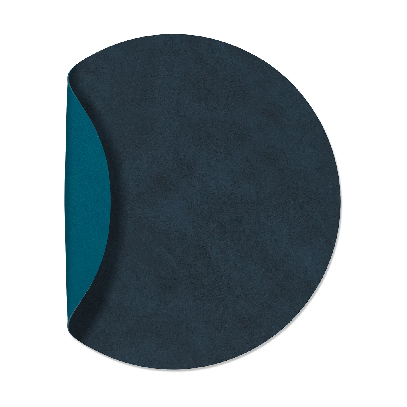 Nupo dækkeserviet circle vendbar XL 1 stk., Midnight blue/Petrol, Ø40 cm LIND DNA