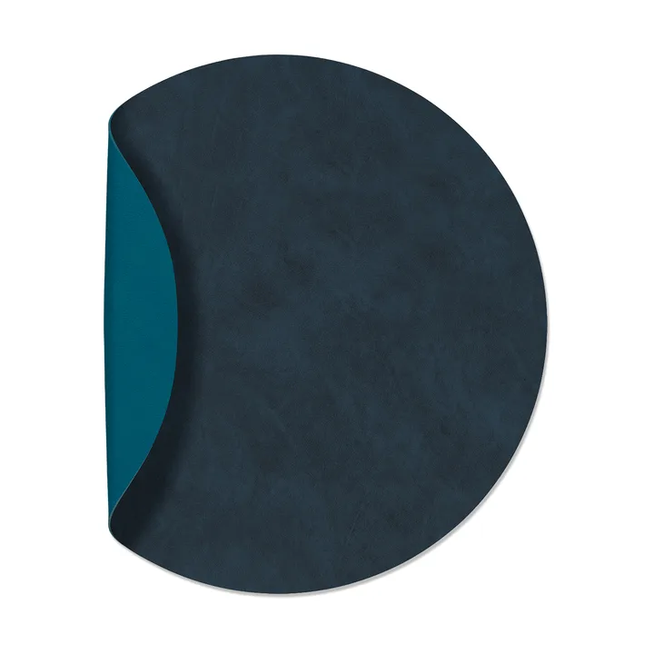 Nupo dækkeserviet circle vendbar XL 1 stk. - Midnight blue/Petrol, Ø40 cm - LIND DNA