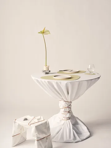 Nupo dækkeserviet curve L - Lemon sorbet, 44x37 cm - LIND DNA