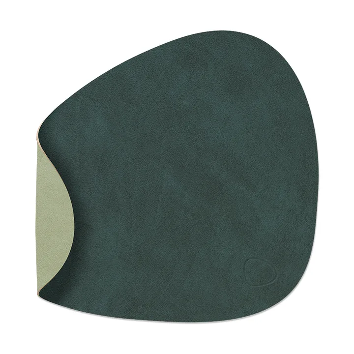 Nupo dækkeserviet curve vendbar S 1 stk. - Dark green/Olive green, 28x24 cm - LIND DNA