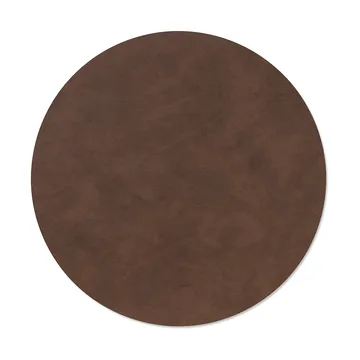Nupo dækkeserviet - Dark brown, circle, L, Ø38 cm - LIND DNA
