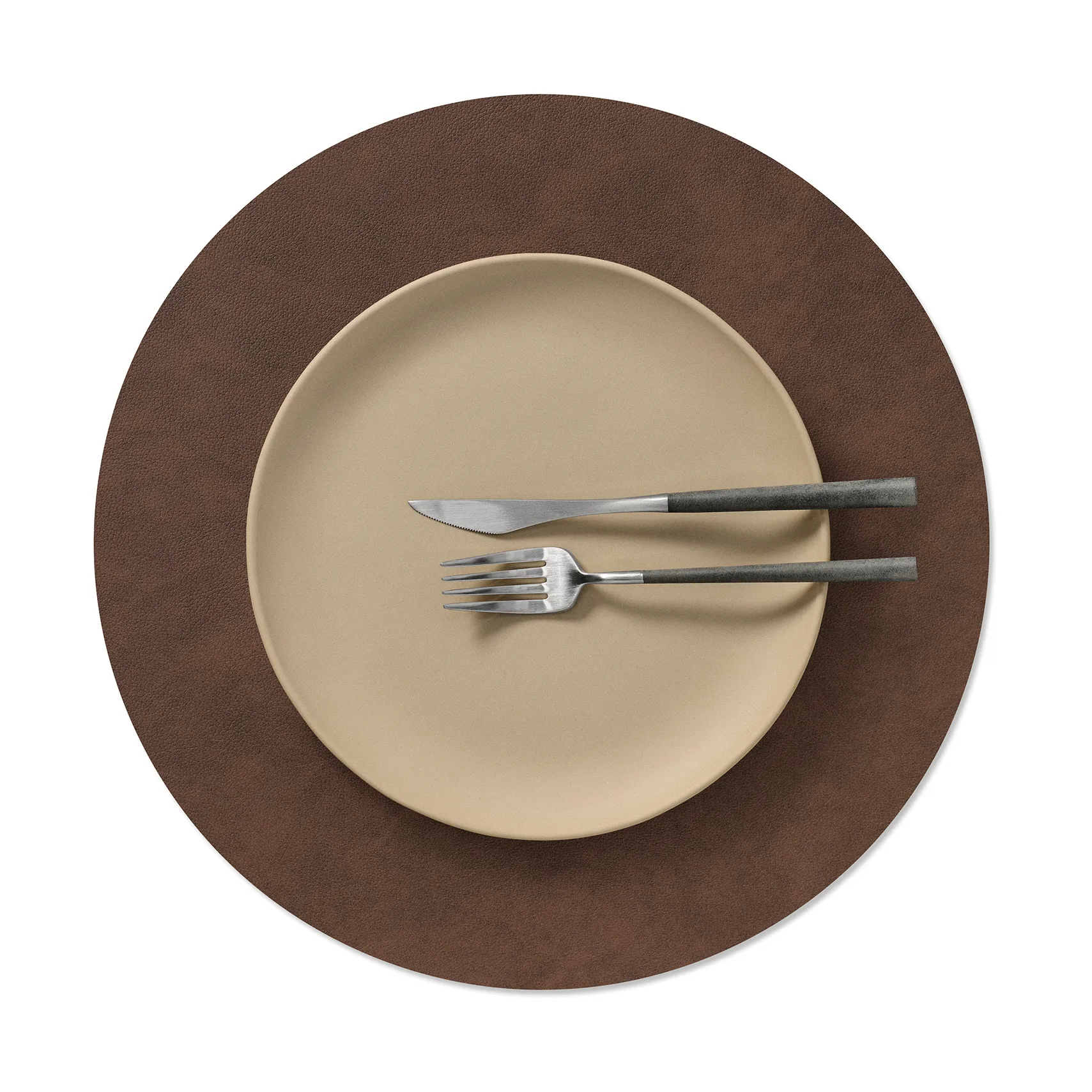 Nupo dækkeserviet, Dark brown, circle, L, Ø38 cm LIND DNA