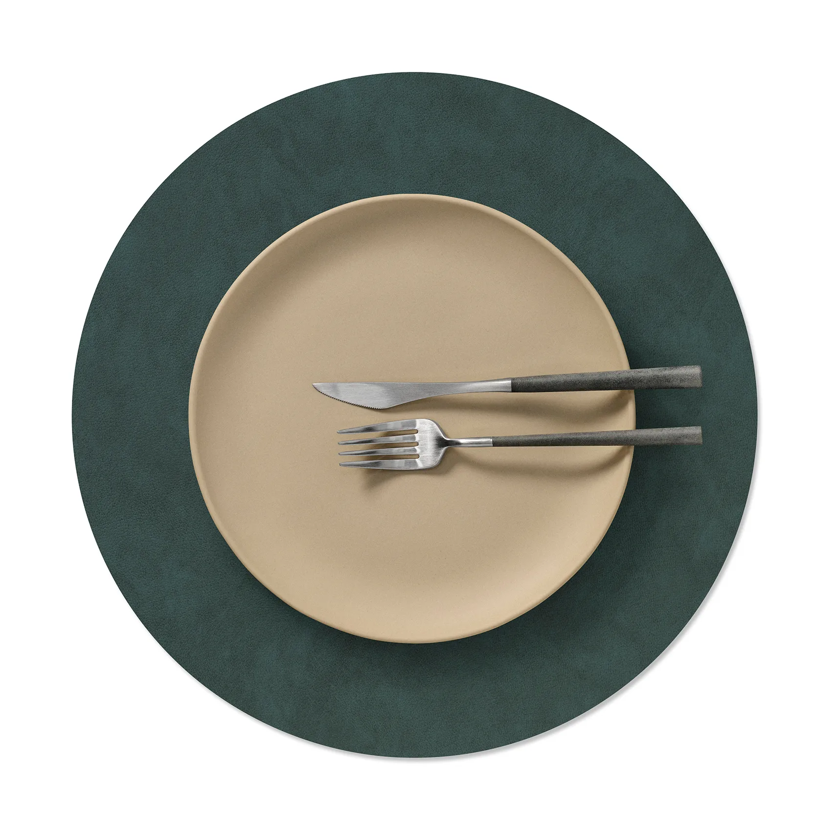 Nupo dækkeserviet, Dark green, circle, L, Ø38 cm LIND DNA