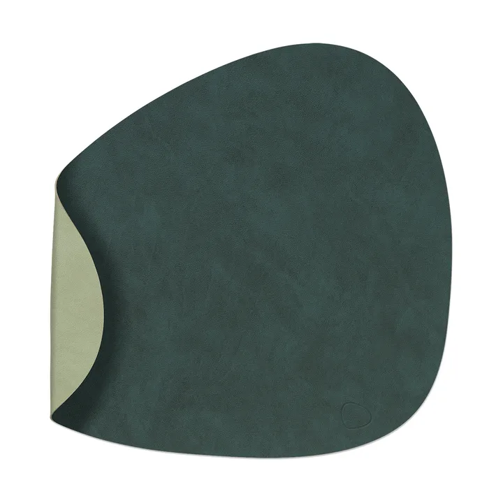 Nupo dækkeserviet vendbar curve L 1 stk. - Dark green/Olive green, 44x37 cm - LIND DNA