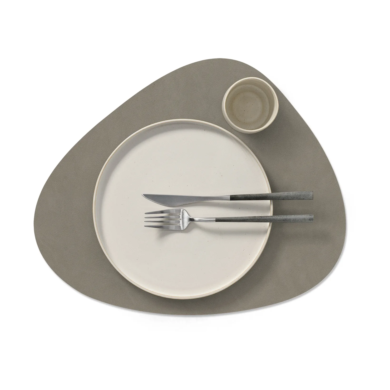 Nupo dækkeserviet vendbar curve L 1 stk., Linen-Flint Grey, 44x37 cm LIND DNA