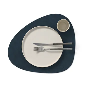 Nupo dækkeserviet vendbar curve L 1 stk. - Midnight blue/Petrol, 44x37 cm - LIND DNA