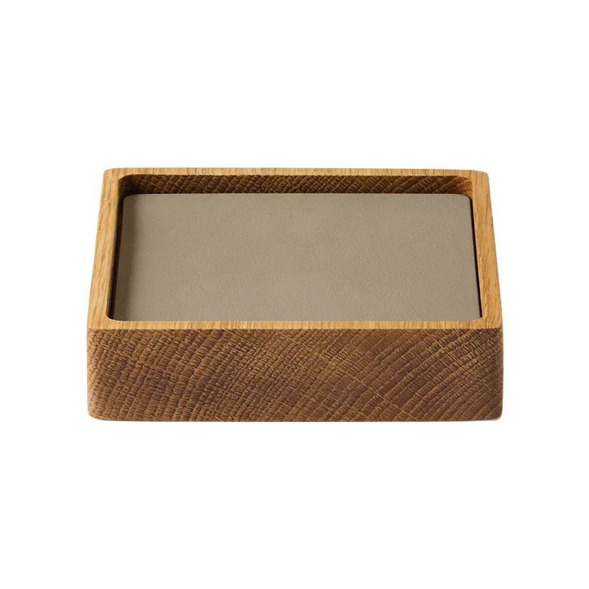 Wood Box glasbrikker sæt, Nature-oak, square, S, Nupo clay brown, 9 dele LIND DNA
