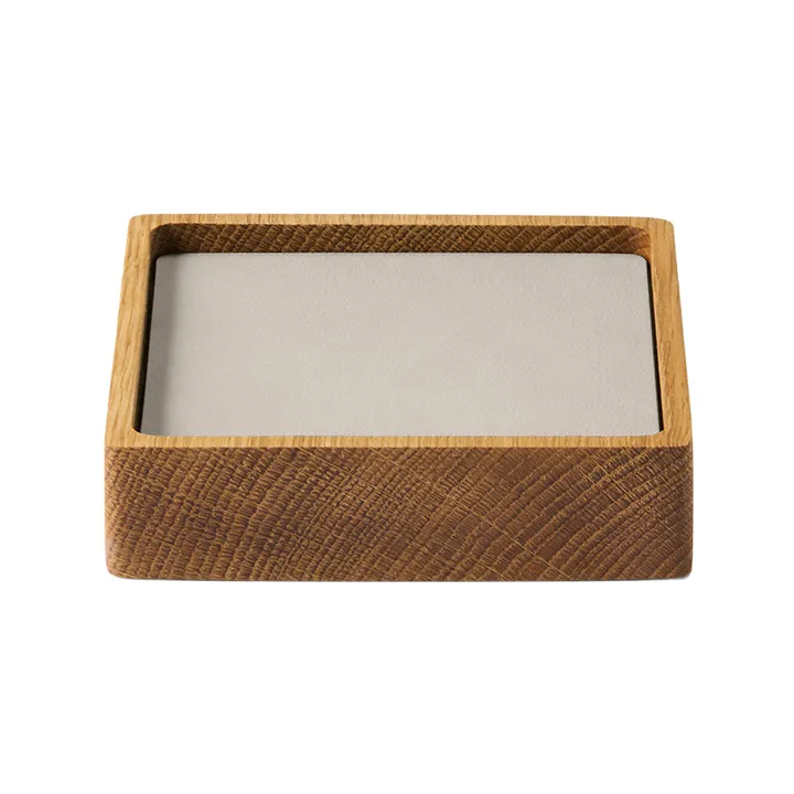 Wood Box glasbrikker sæt - Nature-oak, square, S, Nupo oyster white, 9 dele - LIND DNA