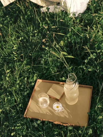 Wood Box opbevaring til glasbrikker - Nature-oak, square, S - LIND DNA