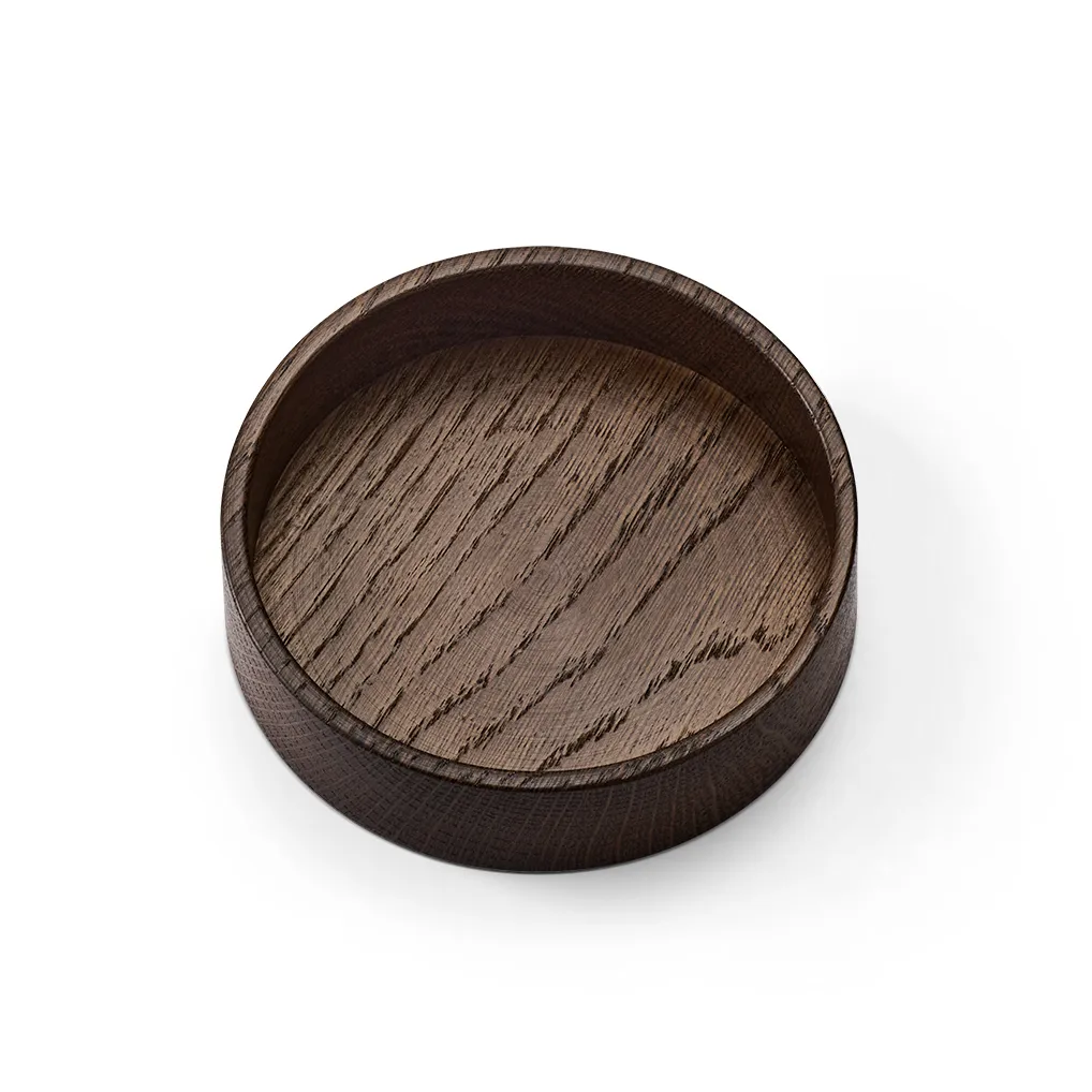 Wood Box opbevaring til glasbrikker, Smoked-oak, circle, S LIND DNA