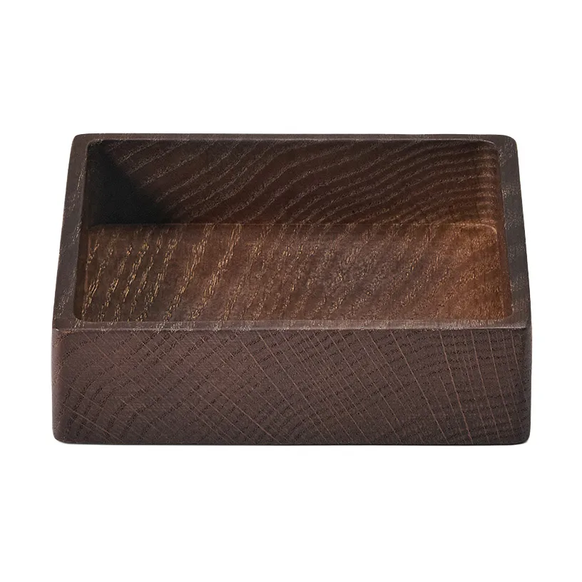 Wood Box opbevaring til glasbrikker, Smoked-oak, square, S LIND DNA