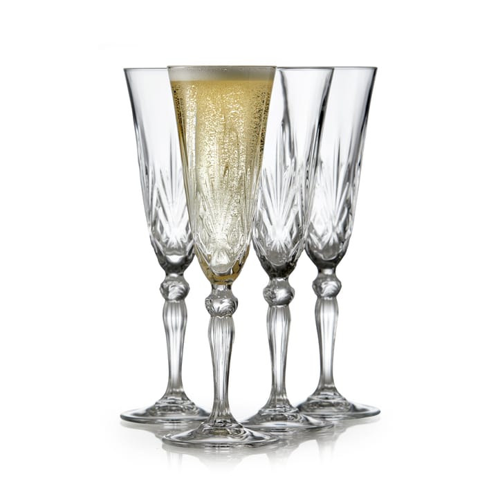 Melodia champagneglas 16 cl 4-pak - Krystal - Lyngby Glas