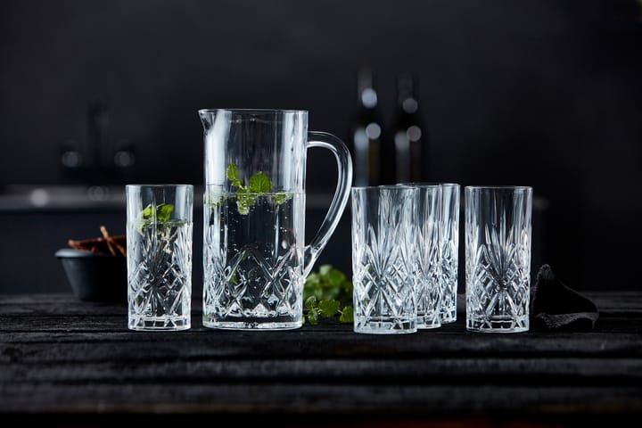 Melodia kande og highballglas 7 dele, Krystal Lyngby Glas