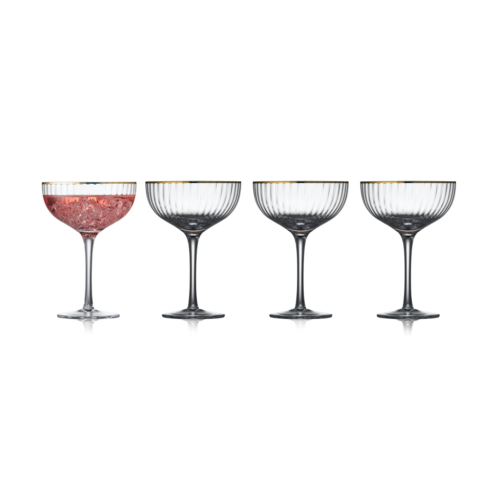 Palermo Gold cocktailglas 31,5 cl 4-pak, Klar/Guld Lyngby Glas