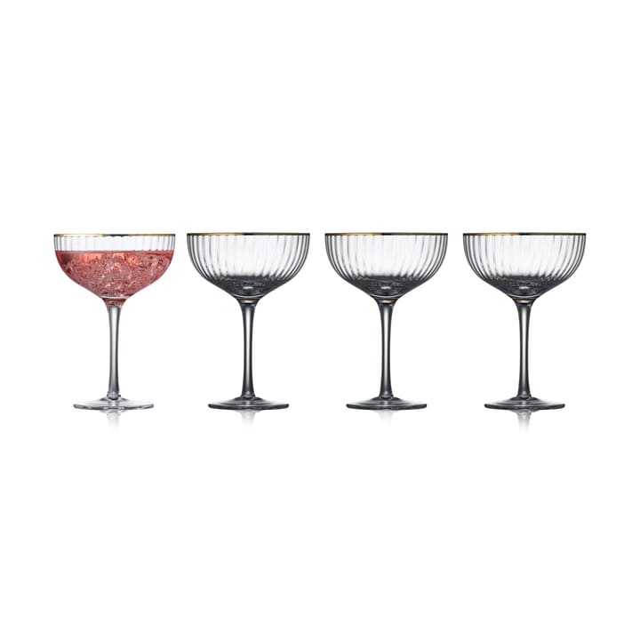 Palermo Gold cocktailglas 31,5 cl 4-pak, Klar/Guld Lyngby Glas