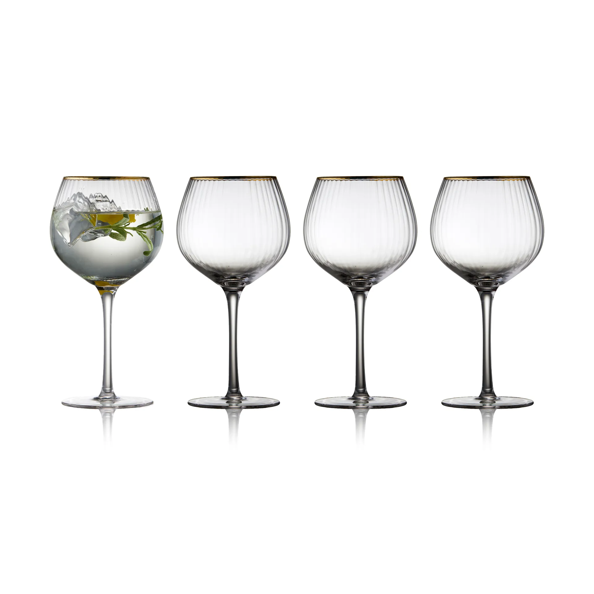 Palermo Gold gin & tonicglas 65 cl 4-pak, Klar/Guld Lyngby Glas