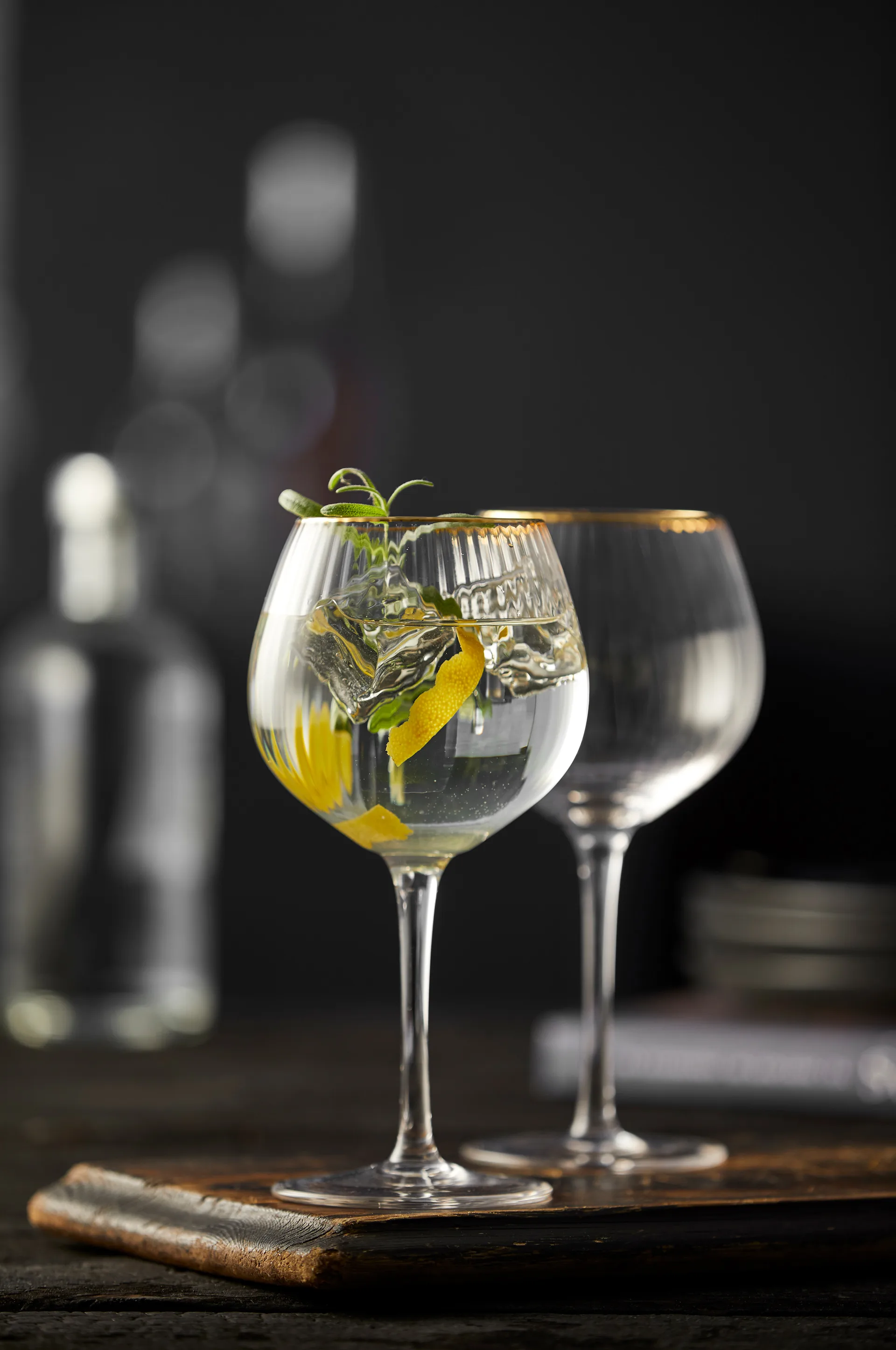 Palermo Gold gin & tonicglas 65 cl 4-pak, Klar/Guld Lyngby Glas