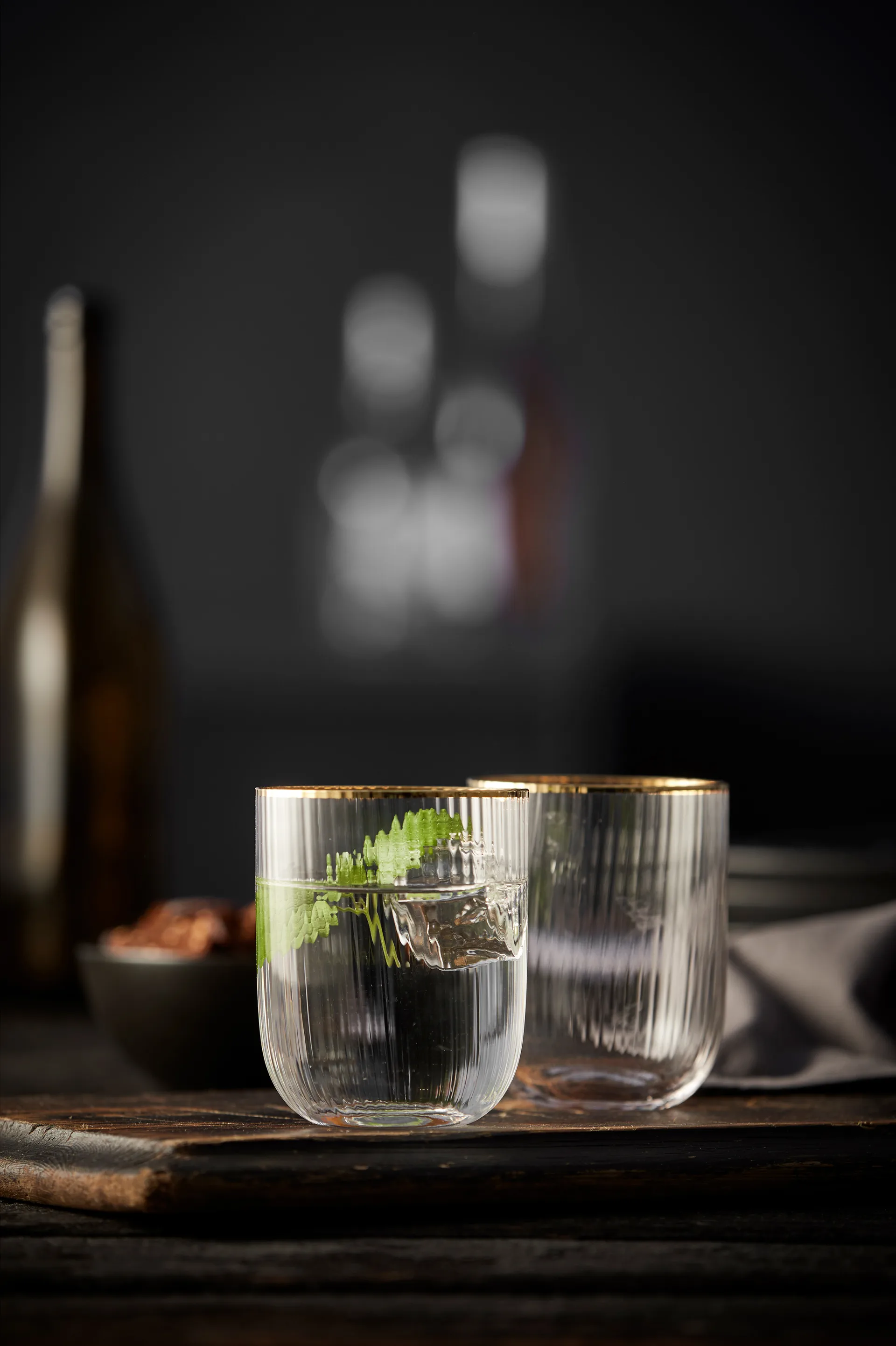 Palermo Gold tumblerglas 35 cl 4-pak, Klar/Guld Lyngby Glas