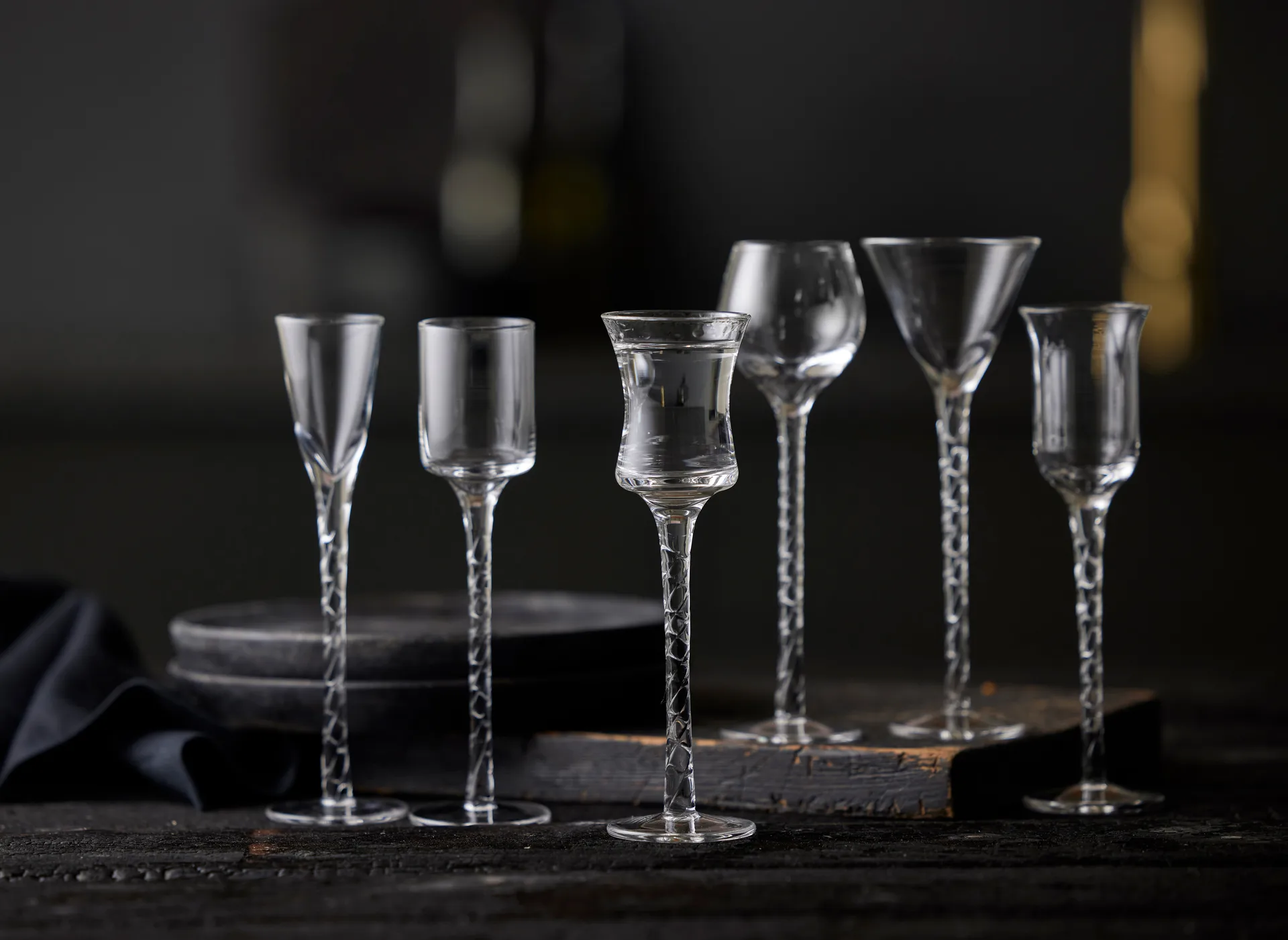 Rom snapseglas 2,5-5 cl 6 dele, Klar Lyngby Glas
