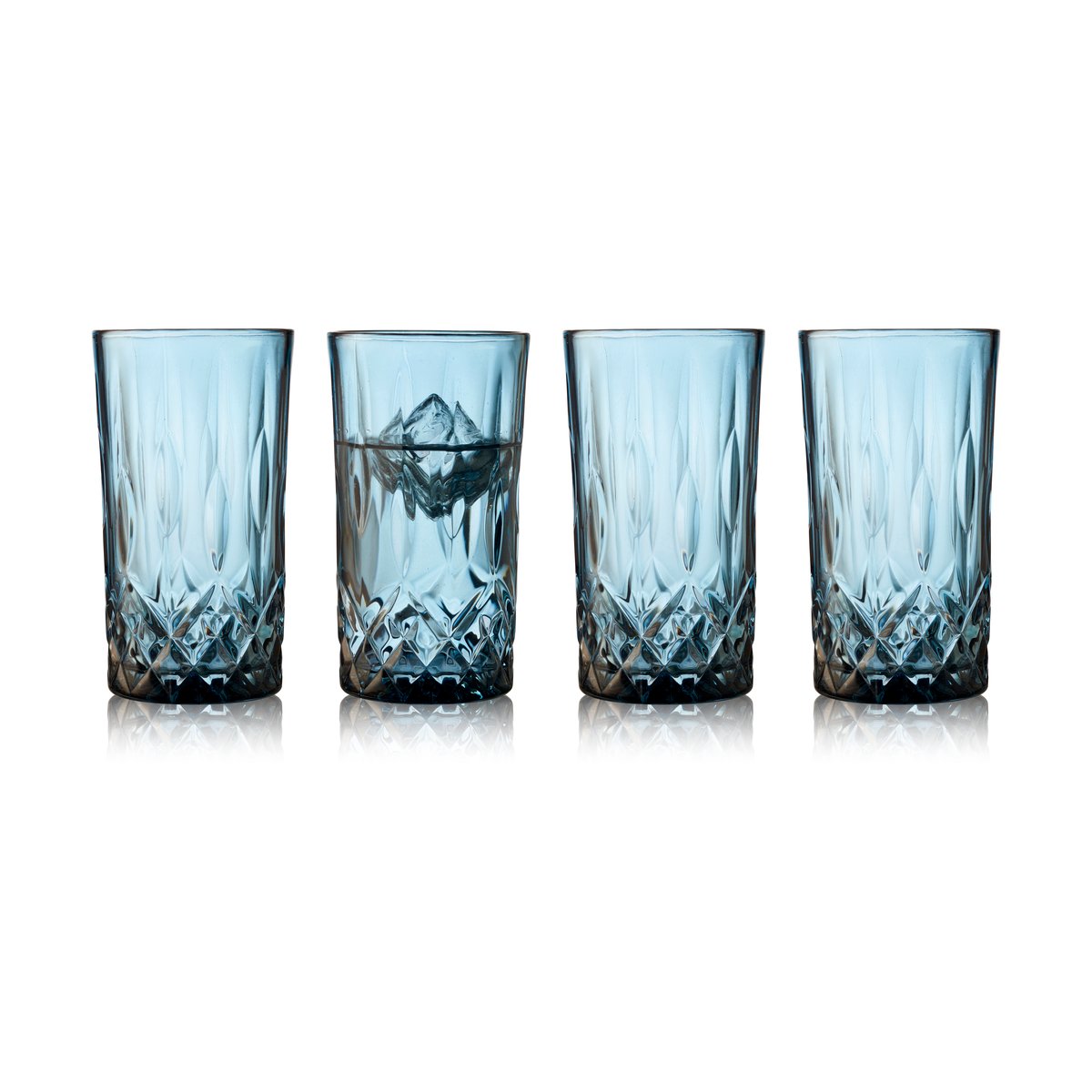 Lyngby Glas Sorrento highball glas 38 cl 4-pak Blue