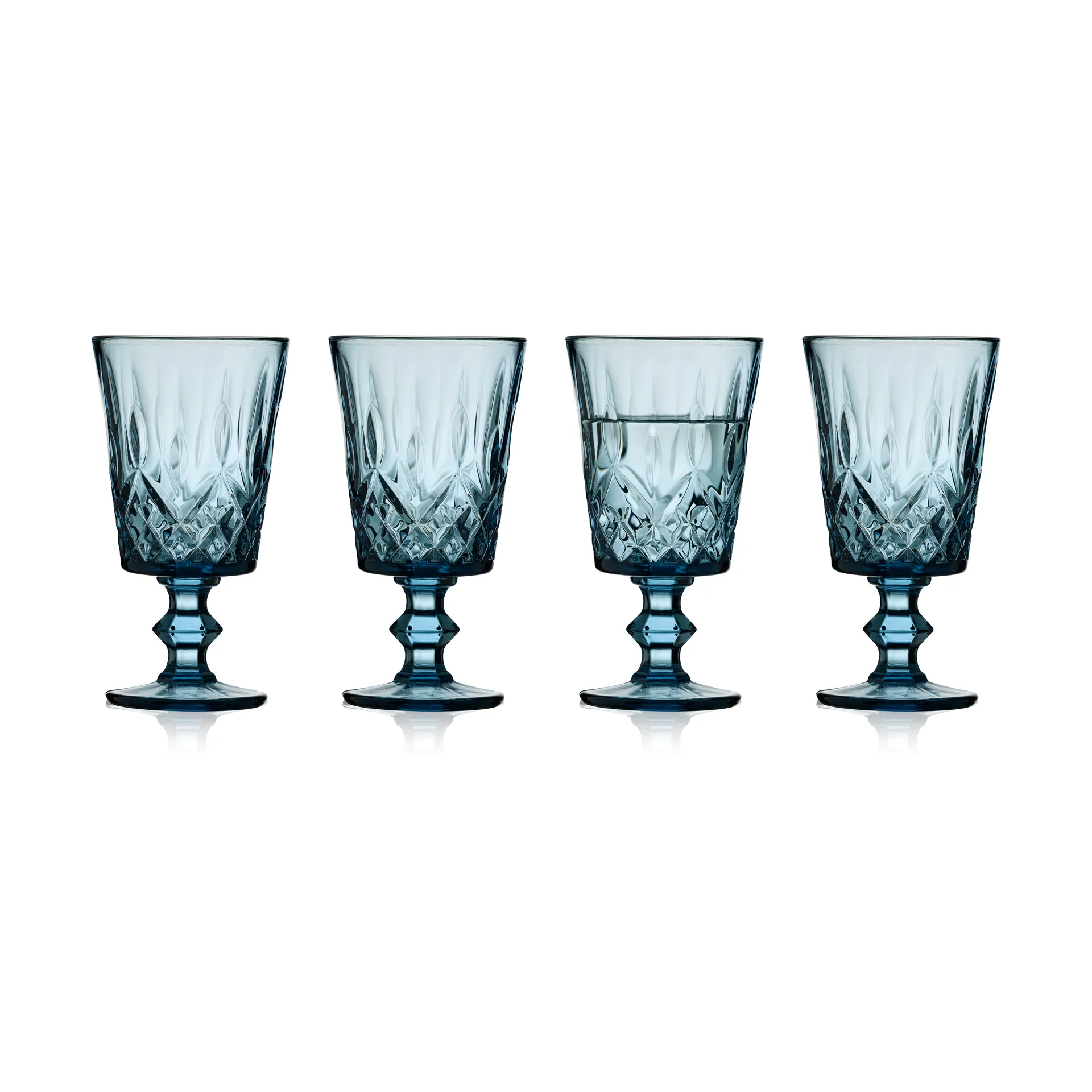 Sorrento vinglas 29 cl 4-pak, Blå Lyngby Glas